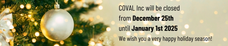 COVAL Inc will be closed from December 25th until January 1st 2025